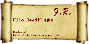 Filo Reményke névjegykártya